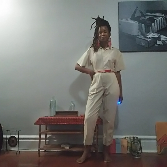 Tan Vintage Jumpsuit - Picture 1 of 4